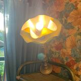 Glass and brass lamp