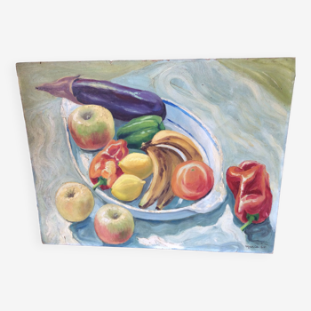 Still life painting fruits and vegetables