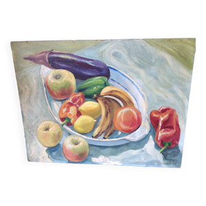 Tableau nature morte fruits et