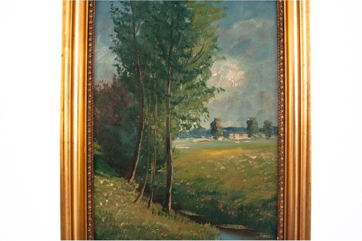 "Stream in the meadow" painting