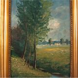 "Stream in the meadow" painting