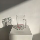 Vintage Italian orangeade pitcher made of red striped glass