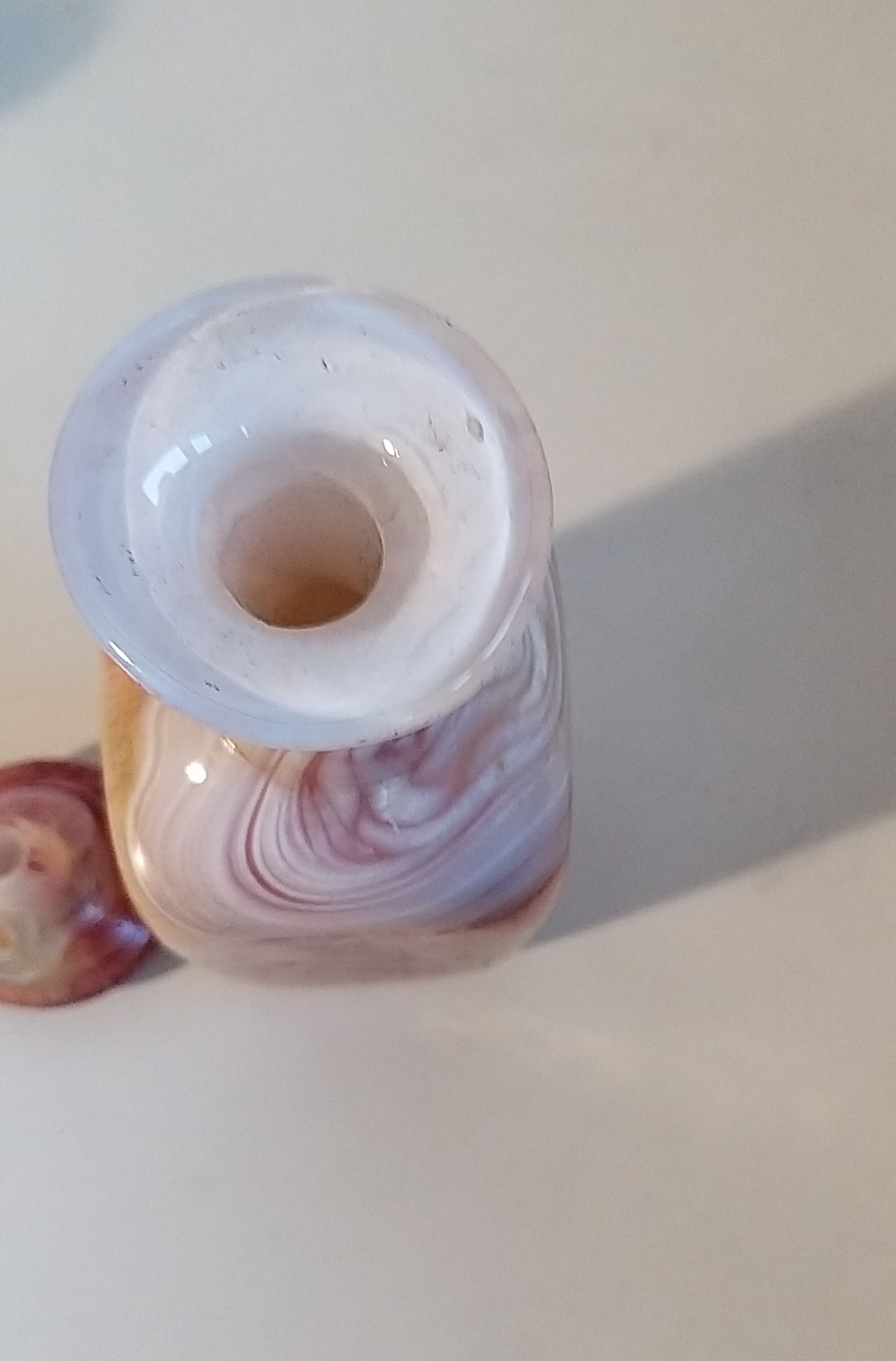 Murano's hand-blown glass carafe multilayered with its cap. 1960/1970.