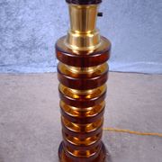 Glass and brass tablelamp from Möllers Armaturfabrik Eskilstuna, Sweden. 1970's.