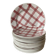 Moulin des Loups plates, "Torchon" checkered pink pattern, 1950s-60s.