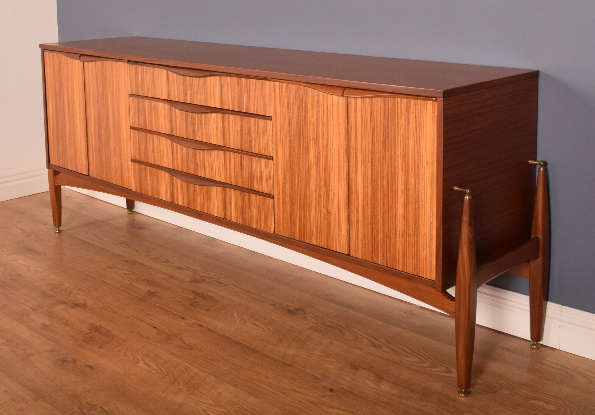 Restored 1960s Retro EON Elliots of Newbury Zebrano Sideboard Atomic Legs