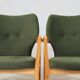 Pair of longue chairs royal green velvet by Ikea