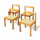Set of 4 vintage chairs in solid ash and cane