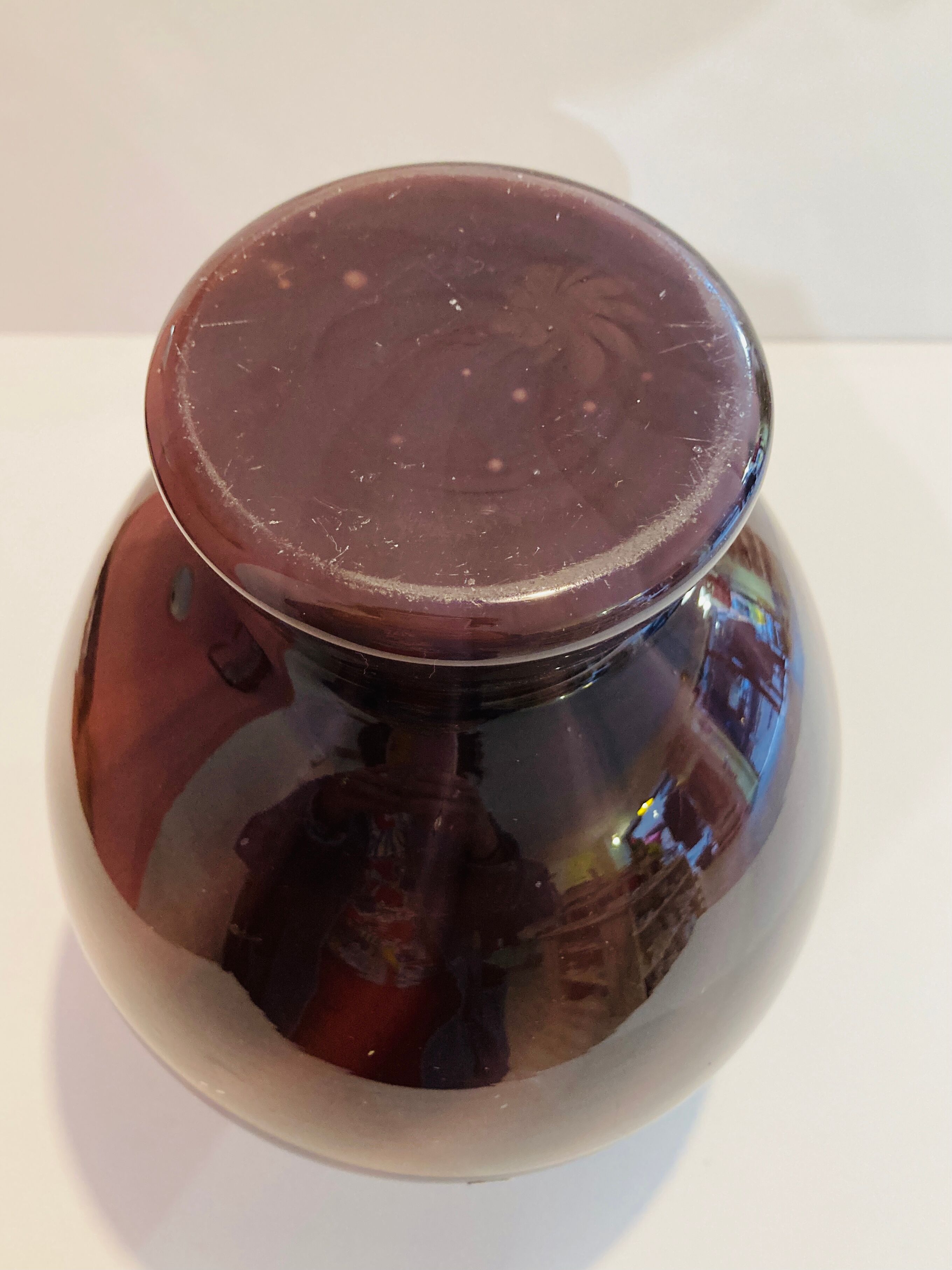 Purple opaline vase of the 20th century