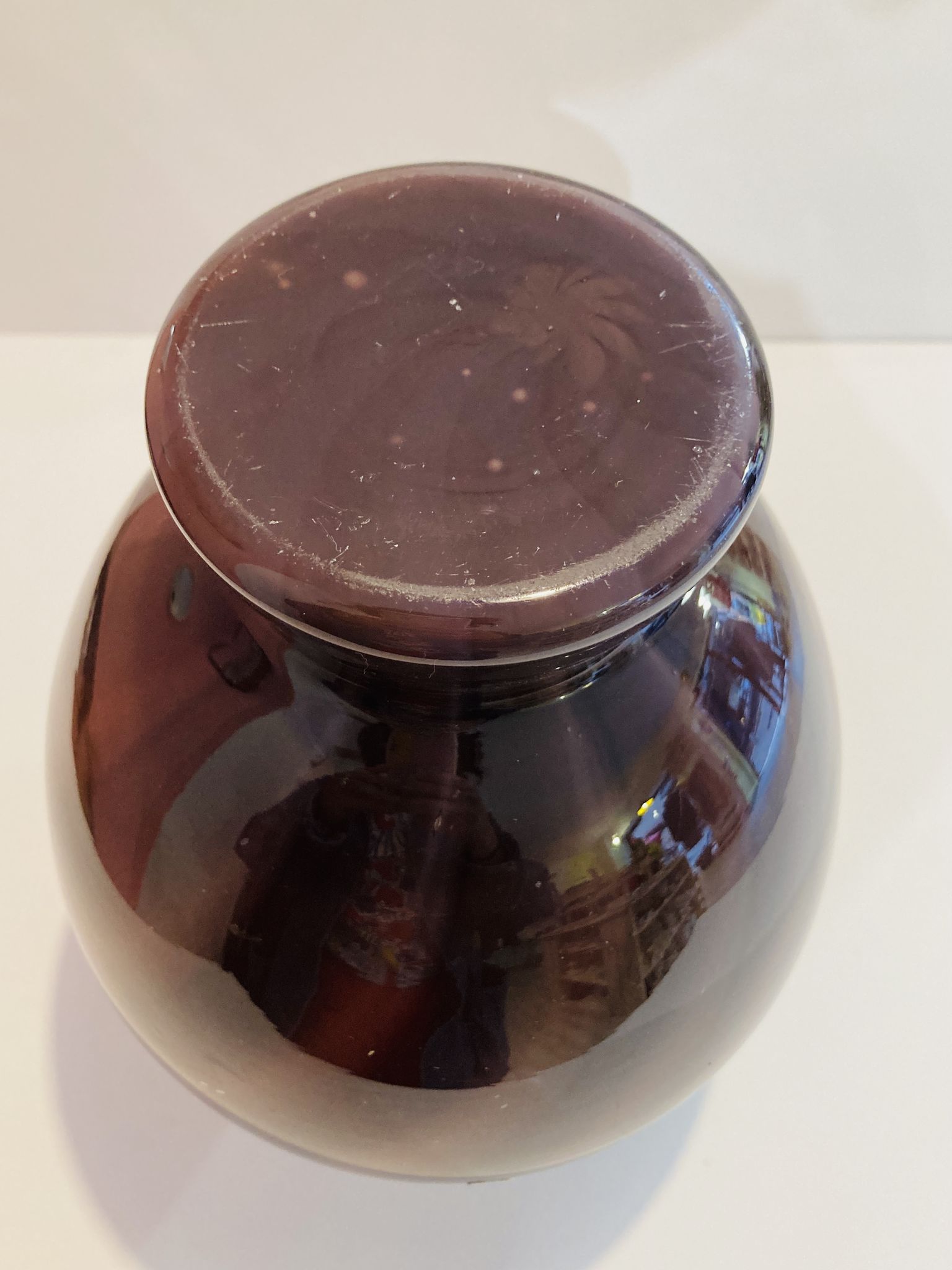 Purple opaline vase of the 20th century