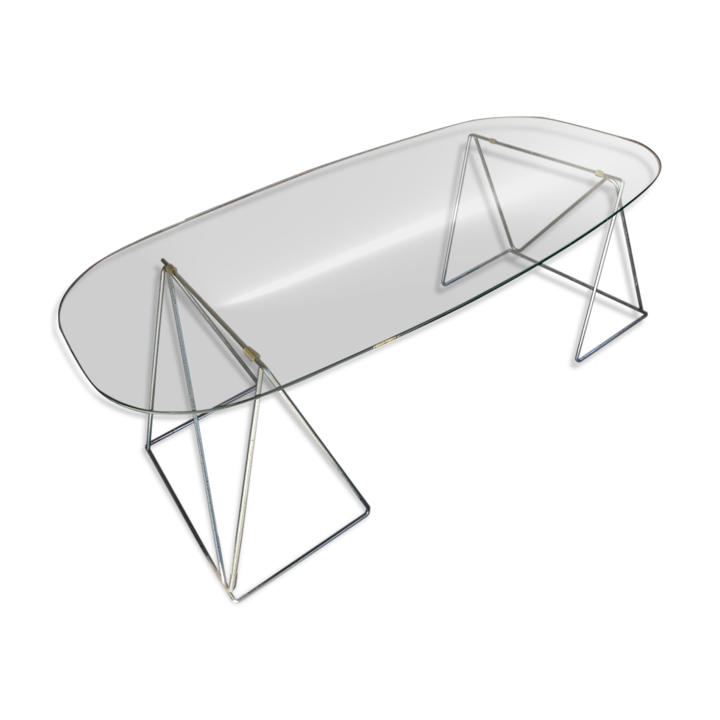 Table basse verre et acier