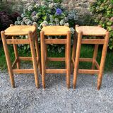High stools mulched in oak