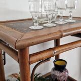 Bamboo side table late 19th century Perret and Vibert style