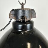 Industrial Bauhaus Black Enamel Pendant Lamp, 1930s