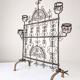 Spanish Wrought Iron Fireplace Screen Candelabra, Arts and Crafts, 1880s
