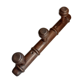 Porte-manteau 3 patères en chêne année 50