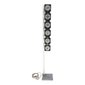 Lampadaire en chrome et en verre de style mid-century attribué à Sciolari, Italie, années 1970.