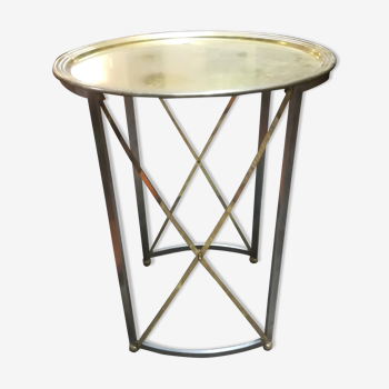 Brushed and gilded metal lounge table