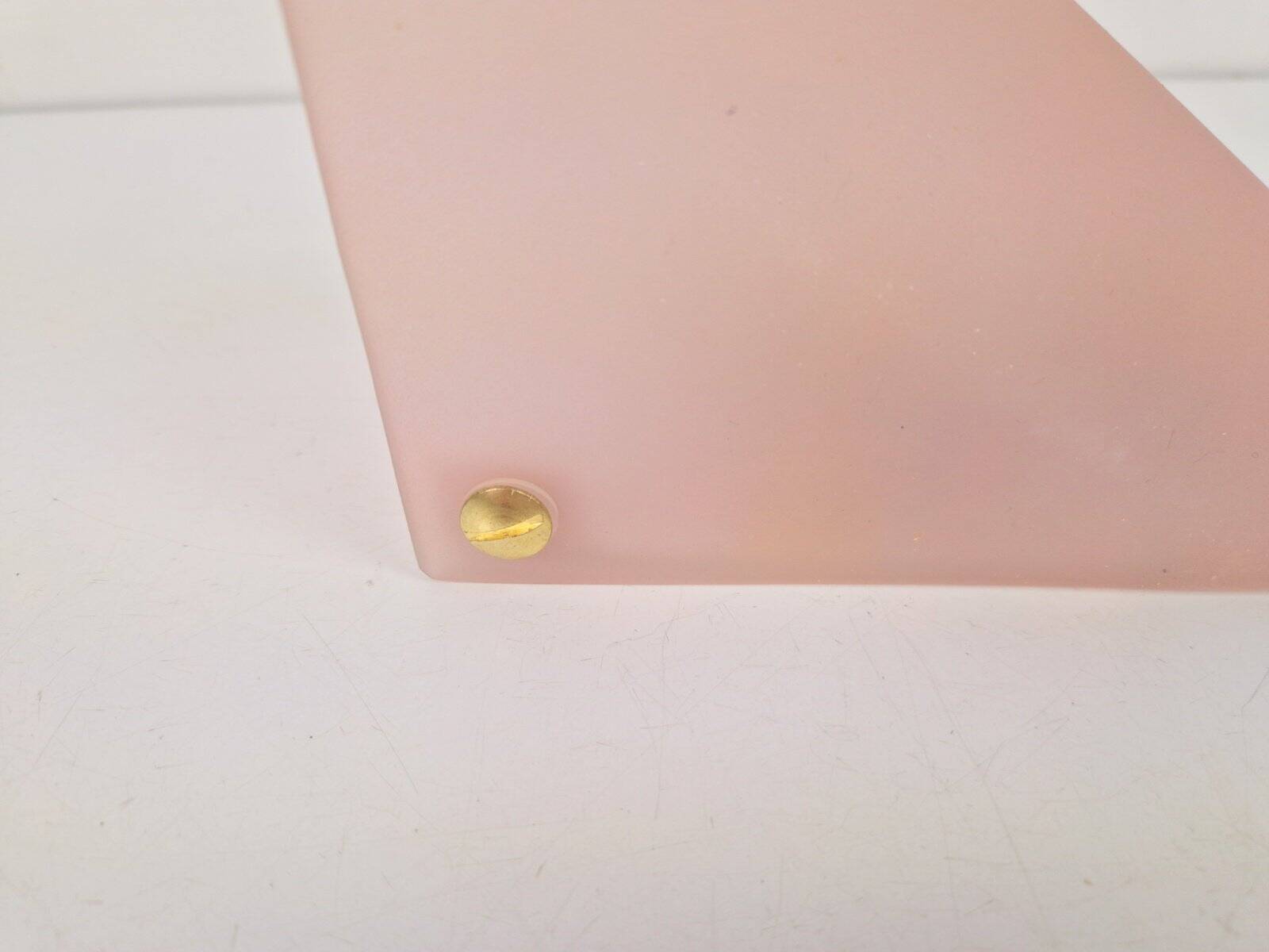 Vintage Triangular Conical Wall Sconces in Pink Frosted Glass from Lumal-It, 1990s, Set of 2
