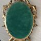 Petit miroir ovale signé Tallandier en laiton doré style Rococo – 30x2