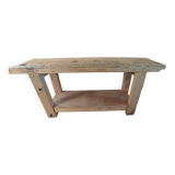 Restored old solid wood workbench