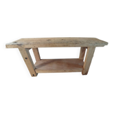 Restored old solid wood workbench