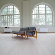 Large 1960s "Bodö" canapé in oak, leather and wool, Svante Skogh, Sweden