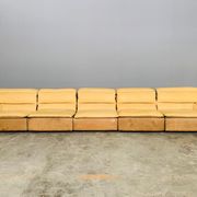 Bogo sofa in leather and suede, by Carlo Bartoli for Rossi di Albizzate