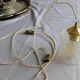 Hammered glass table lamp with vintage style shade