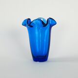 Cobalt glass vase, Danish design, 1970s, made in Denmark
