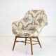 Fauteuil en bois et tissu, Tchécoslovaquie 1960