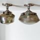Pair Schoolhouse style semi-flush mount ceiling lamps