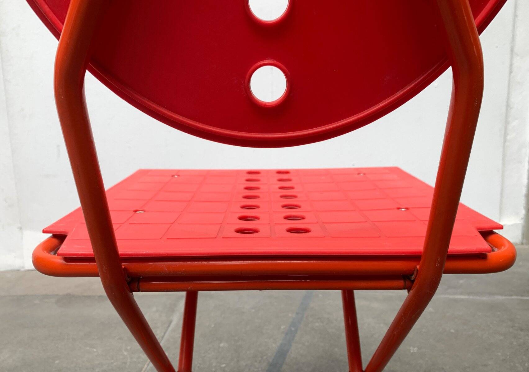 Vintage Italian postmodern folding chair Charlie by Carlo Bimbi & Nilo Gioacchini for Segis, 1980s, set of 3.