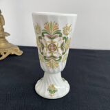 Vintage small vase stylized floral pattern porcelain ouragan ulysse paris, 1970s, france