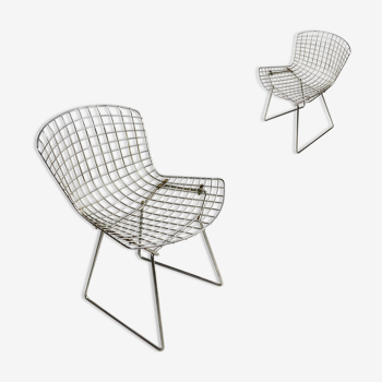 Chrome Wire Side Chairs by Harry Bertoia for Knoll