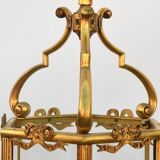 Three-light lantern in gilded bronze