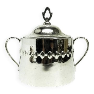 Art Nouveau sugar bowl, silver-plated brass, Germany, early 20th century