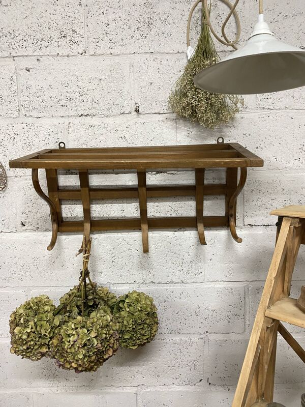 patère-étagère en bois courbé