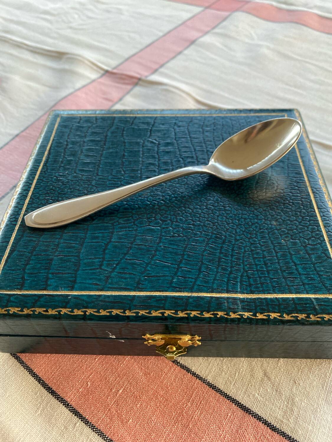 Set of 12 small silver-plated spoons