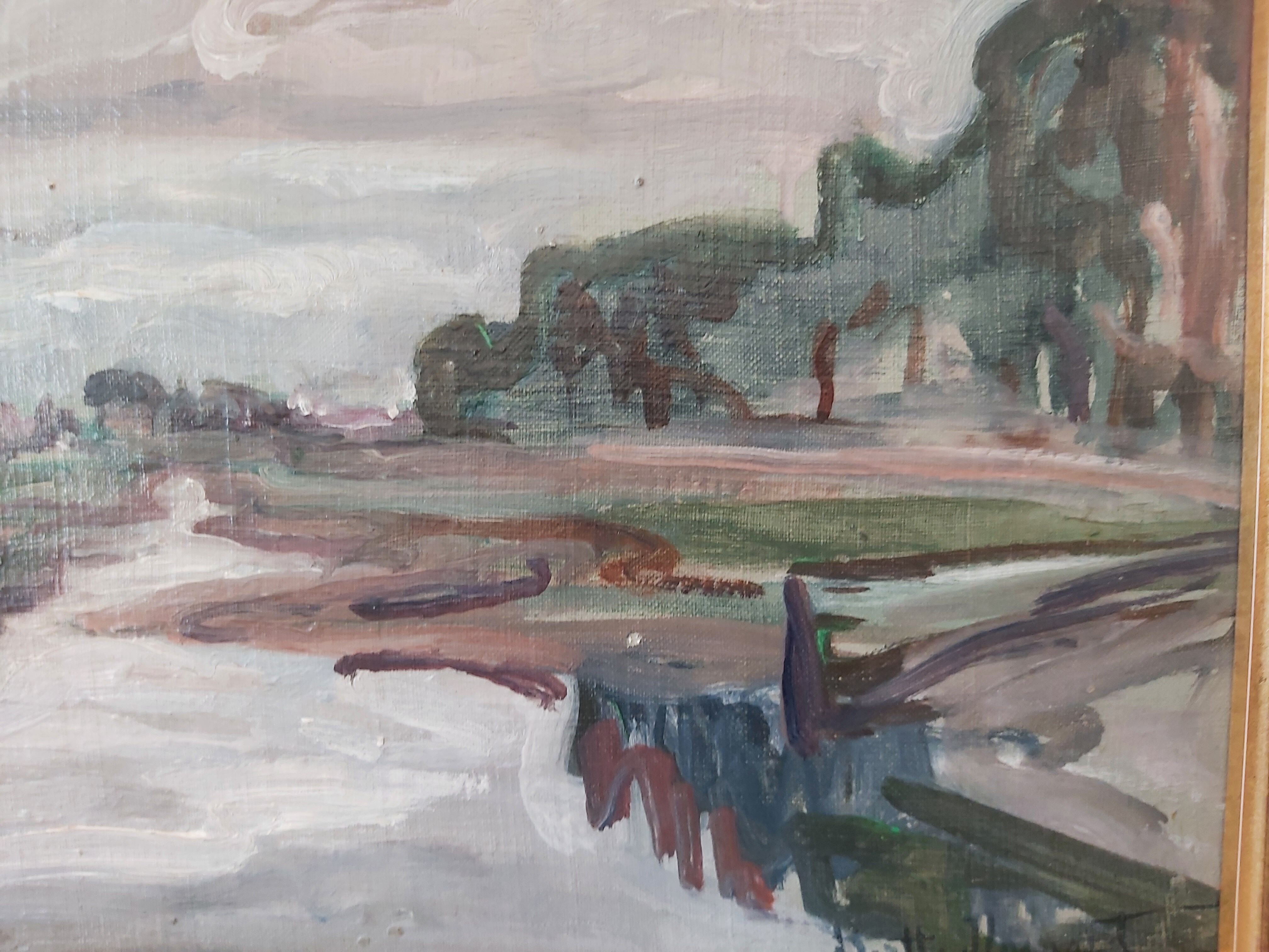 Marine oil on canvas signed