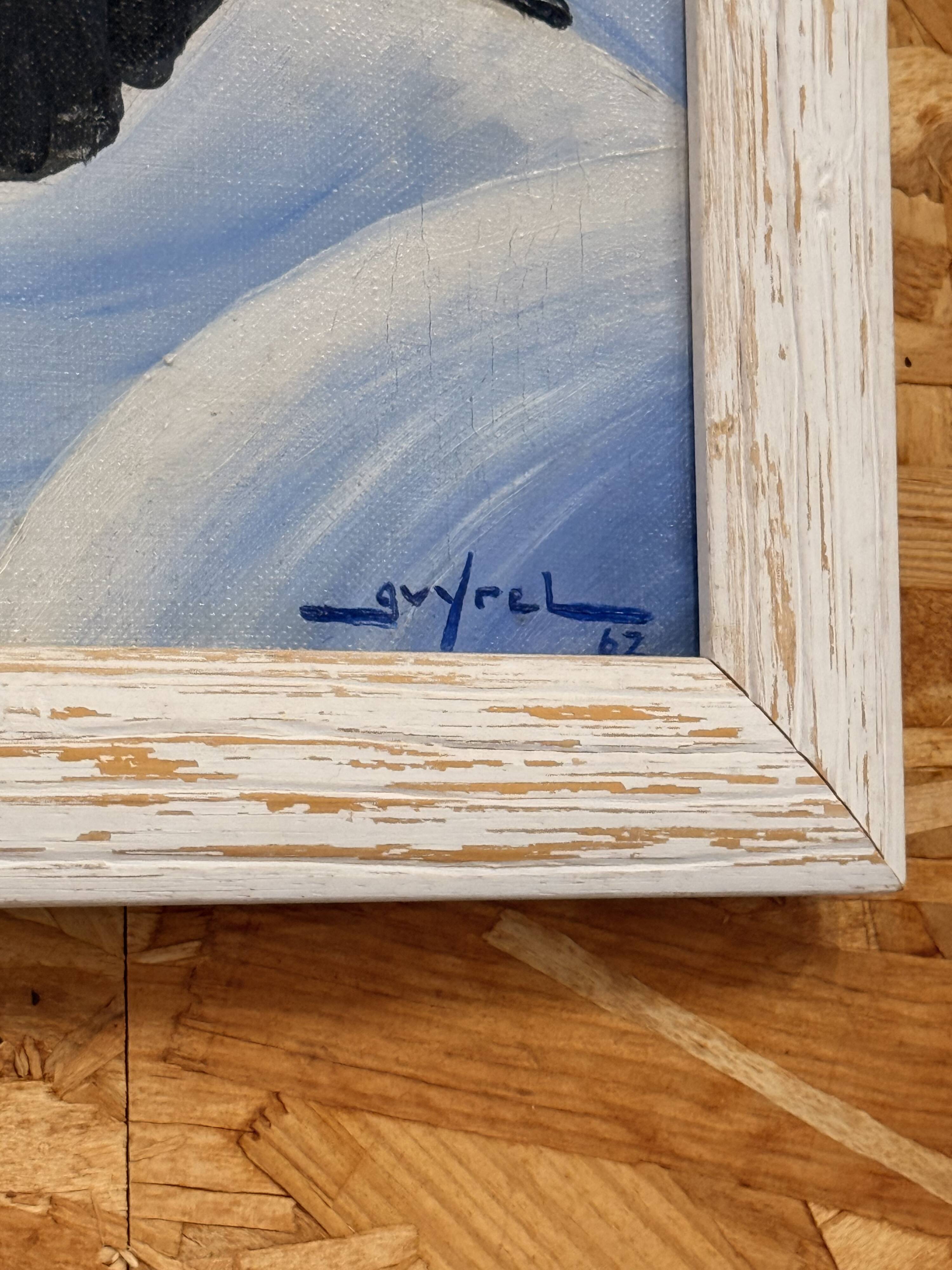 Mountain tableau signed Guy Rel (1967) – Oil on canvas