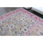 1970s Vintage Persian Handmade Wool Cotton Light Tan Area Rug 285x387