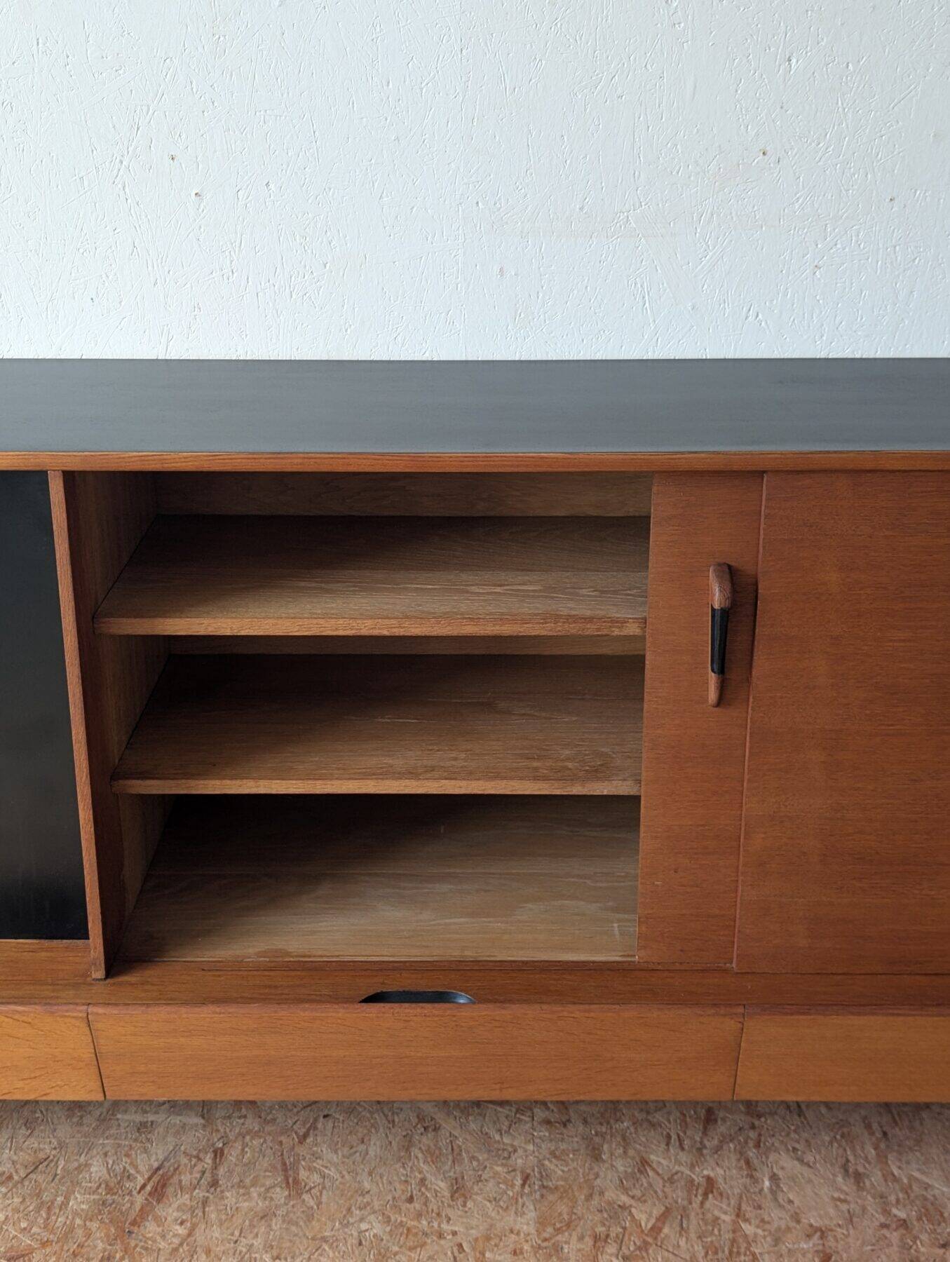 Oak enfilade by Gérard Guermonprez, 1950s-60s.