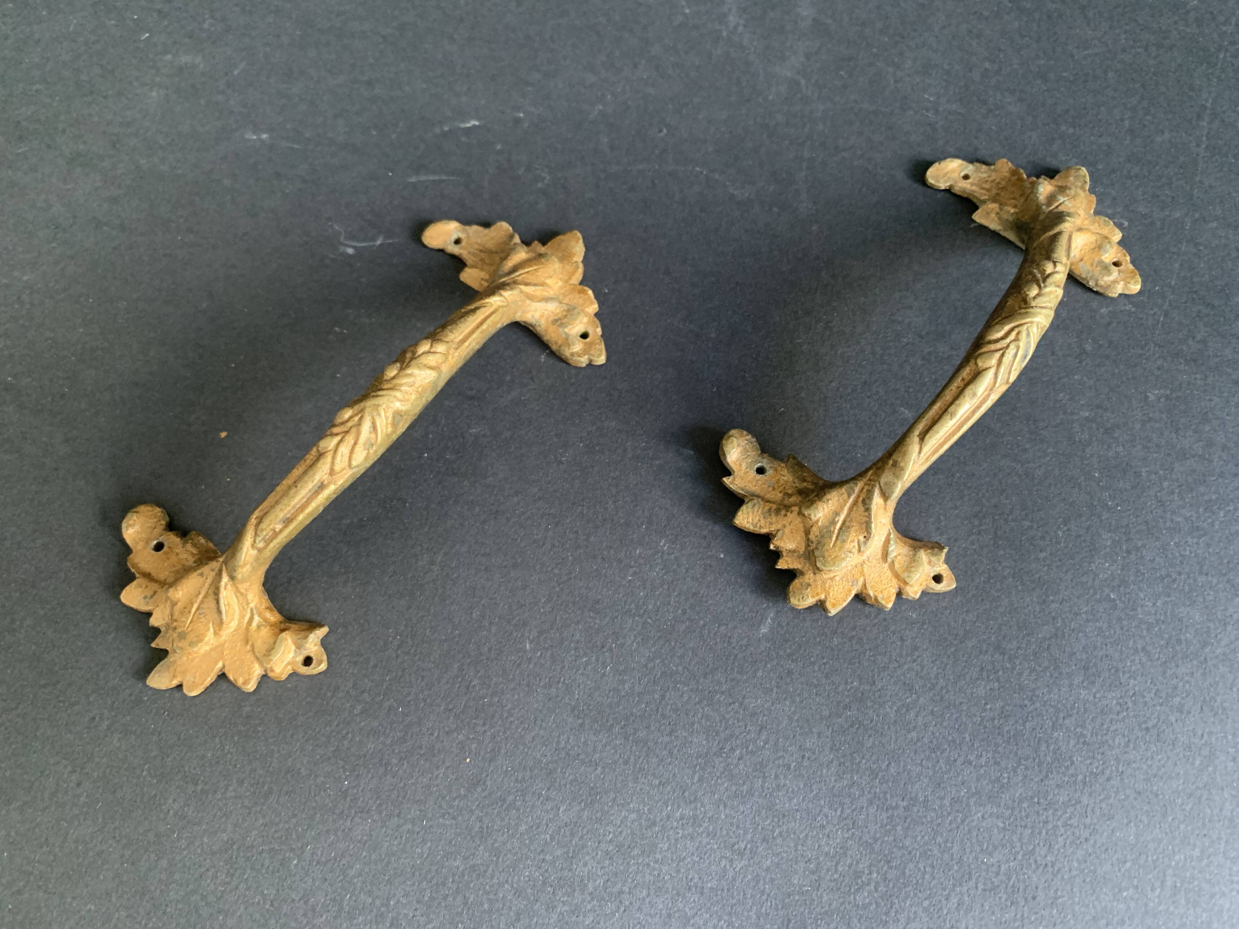 Antique Art Nouveau bronze furniture handle, 1900