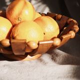Wooden fruit basket with beads