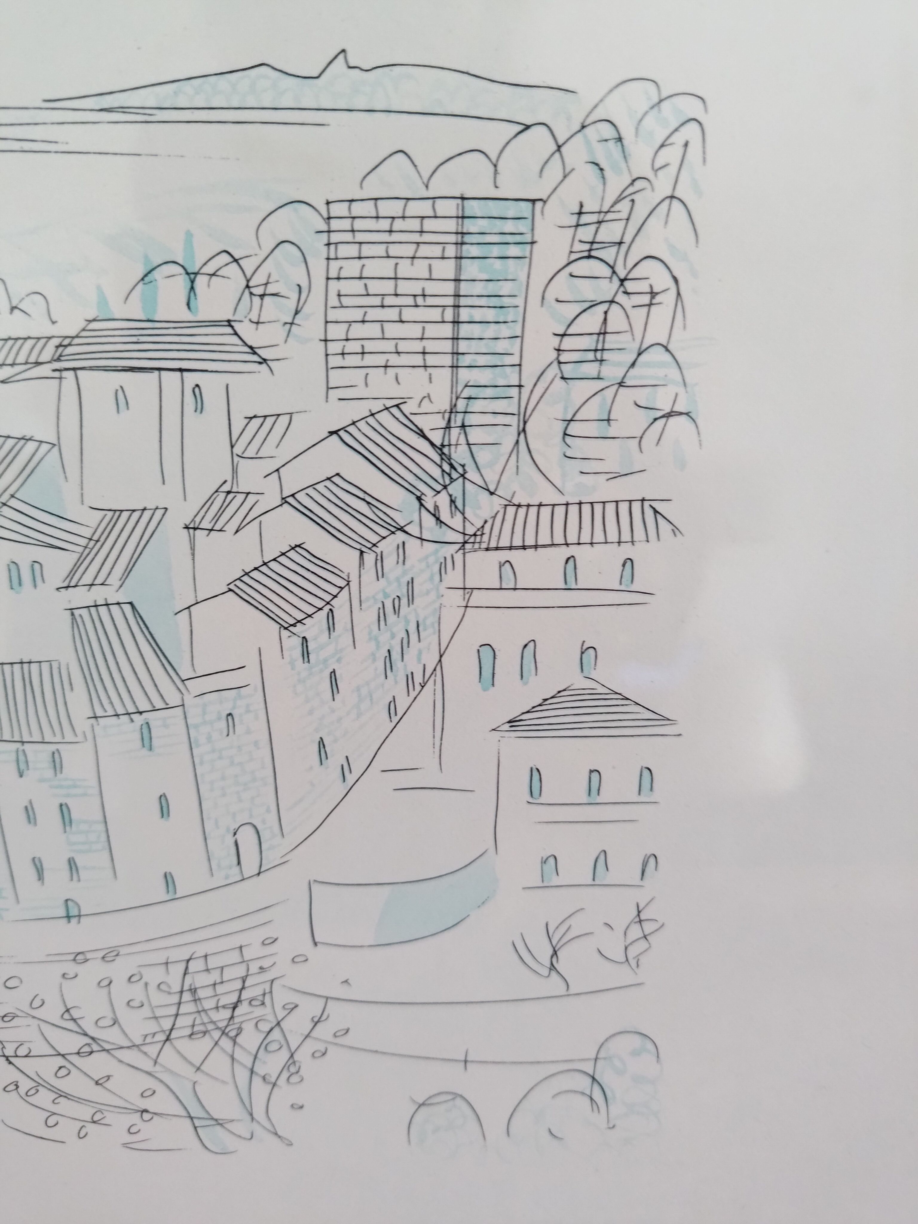 Watercolor drawing of Saint Paul de Vence by Vincent Gayet.