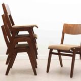 Chaise bistrot style scandinave chêne foncé