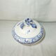 Round box in old Rouen faience decorated with flowers