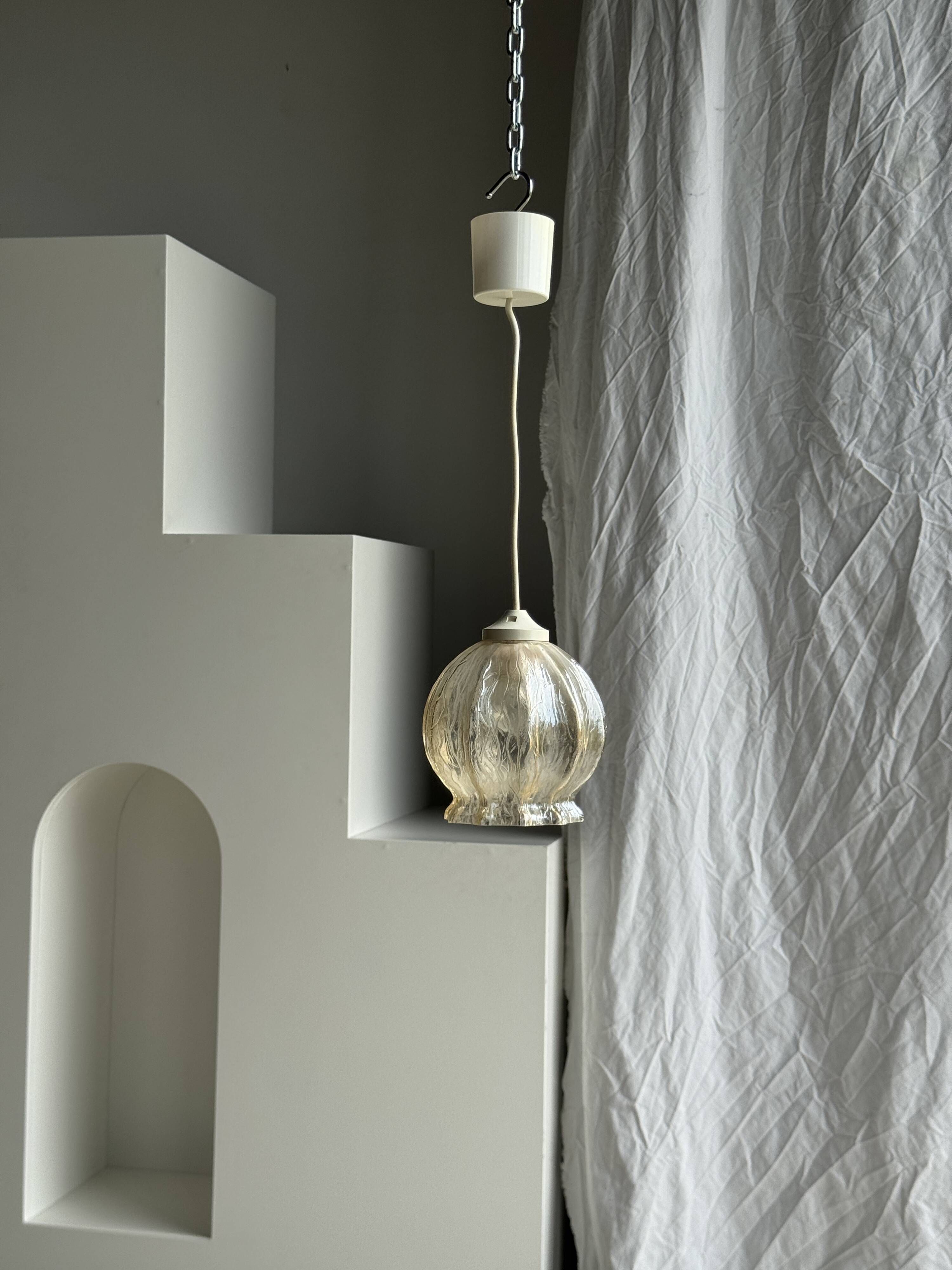 Suspension vintage en verre soufflé