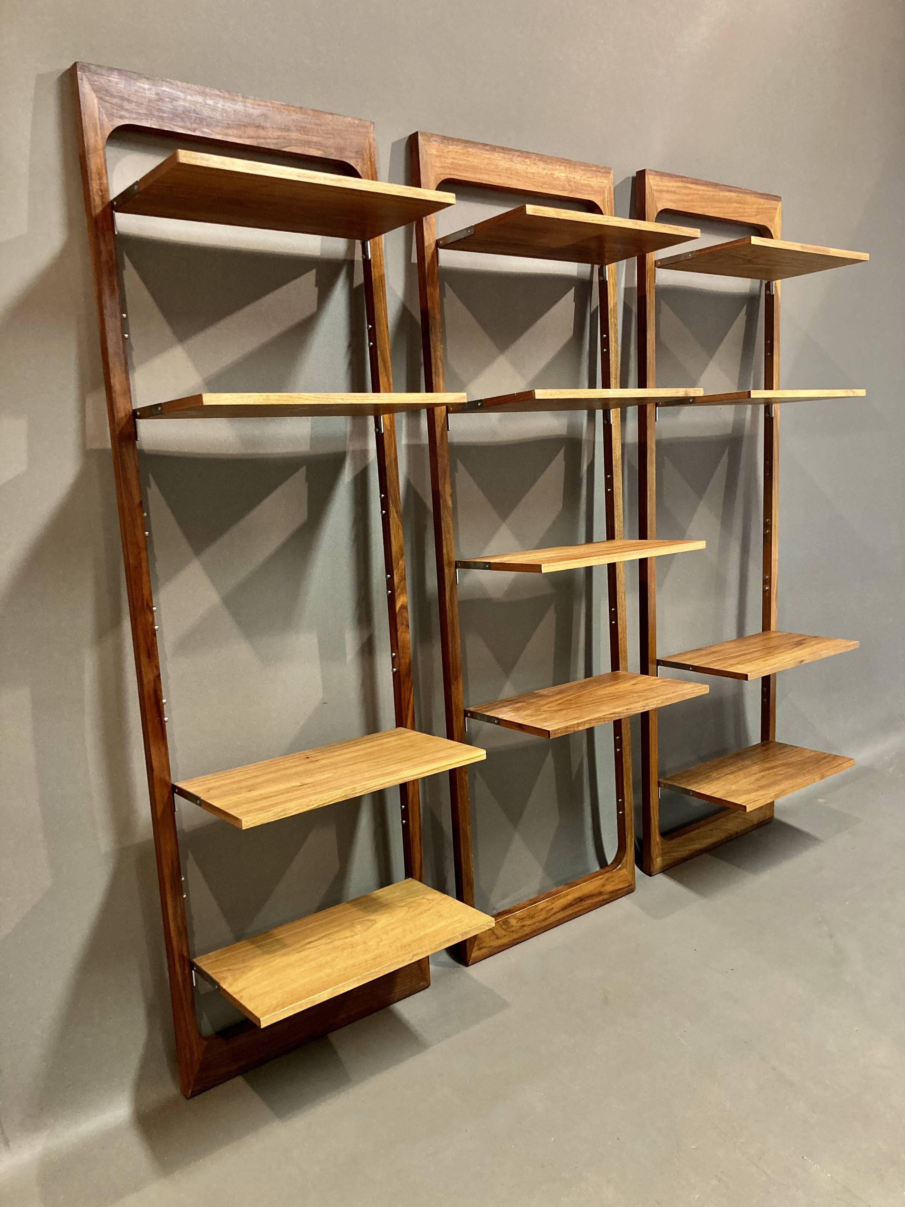 Suite de 3 étagères modulables design scandinave 1960